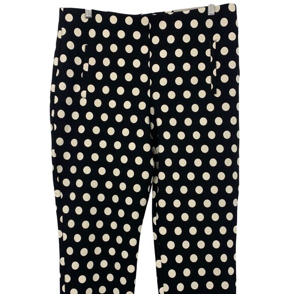 Chicos So Slimming Juliet Slim Leg Polka Dot Pants Size 12 Black White Rayon New - Picture 2 of 8